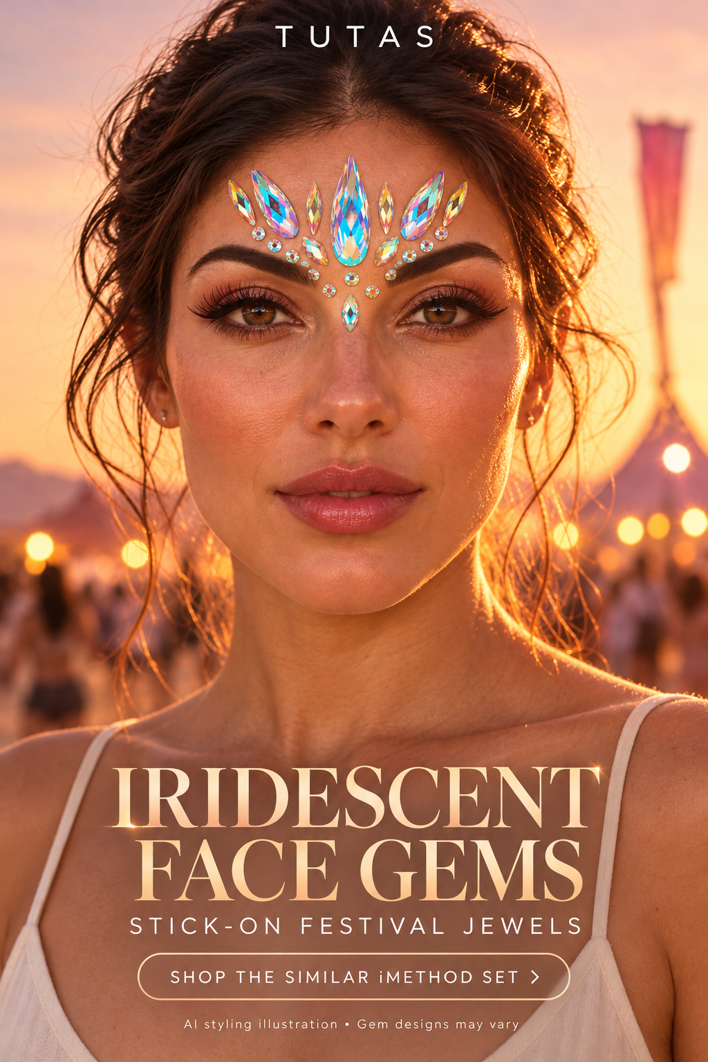 Iridescent gem beauty styling illustration